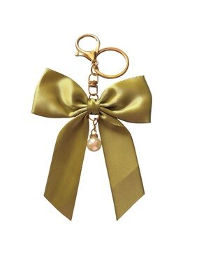 Green Bow Bag Charm with Pearl Accent NWOT